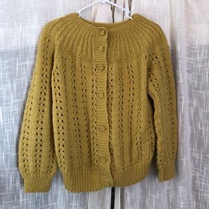 Handknit Mustard Cardigan